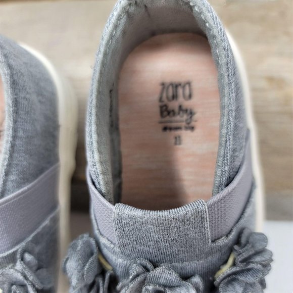 Zara Baby Grey Slip Ons Sneakers Size 21 - Picture 6 of 10